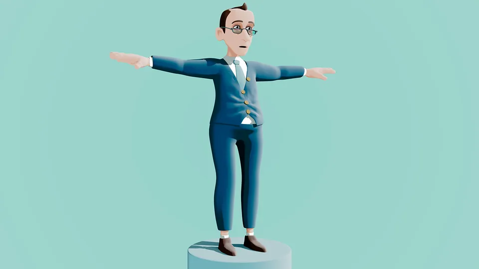 David, a stylized office worker character sculpt