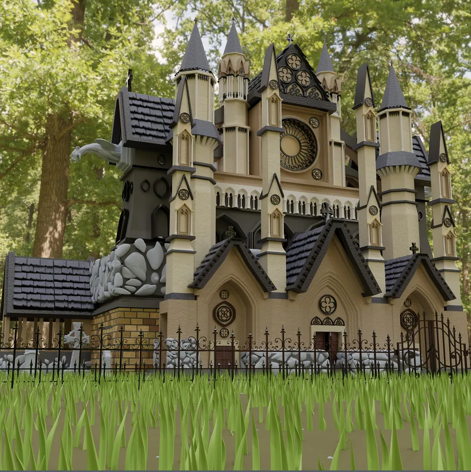 Gothic church environment render