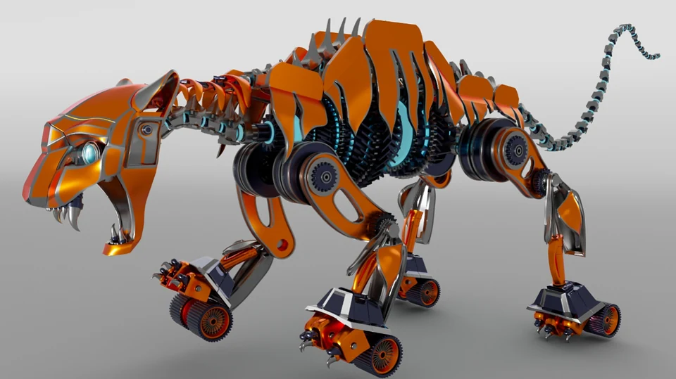 Mech Tiger full side render