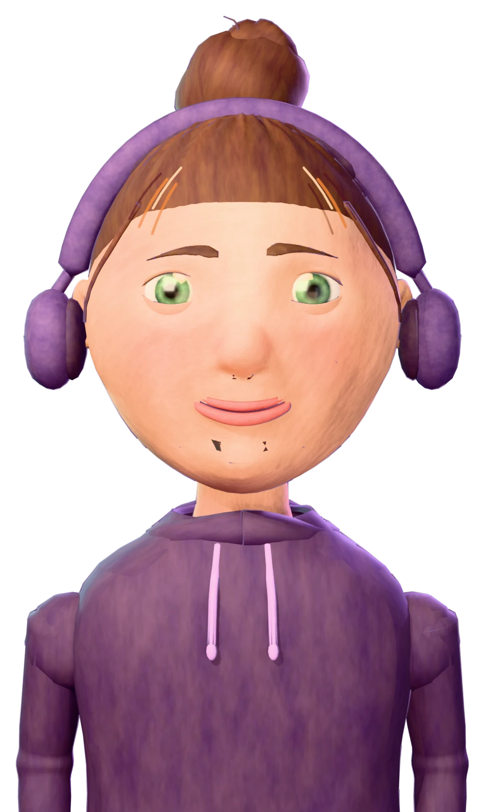 Stylized 3D avatar of Maggie, three-quarter view