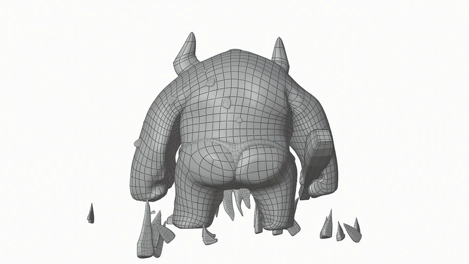 Painted Troll wireframe, back