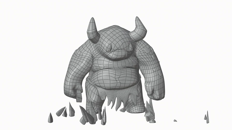 Painted Troll wireframe, front