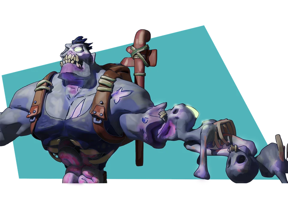 Zombie creature sculpt, painterly game-ready render